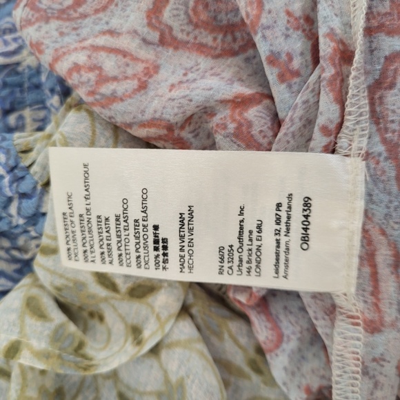 Free People Merrie Mix Floral Print Smocked Chiffon Tunic Rouched Blouse Lilac - Picture 14 of 16